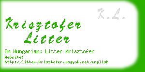 krisztofer litter business card